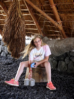 17. Kayla relaxing in the hut