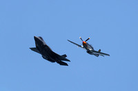 f-35 and p-51 commemorative flyby